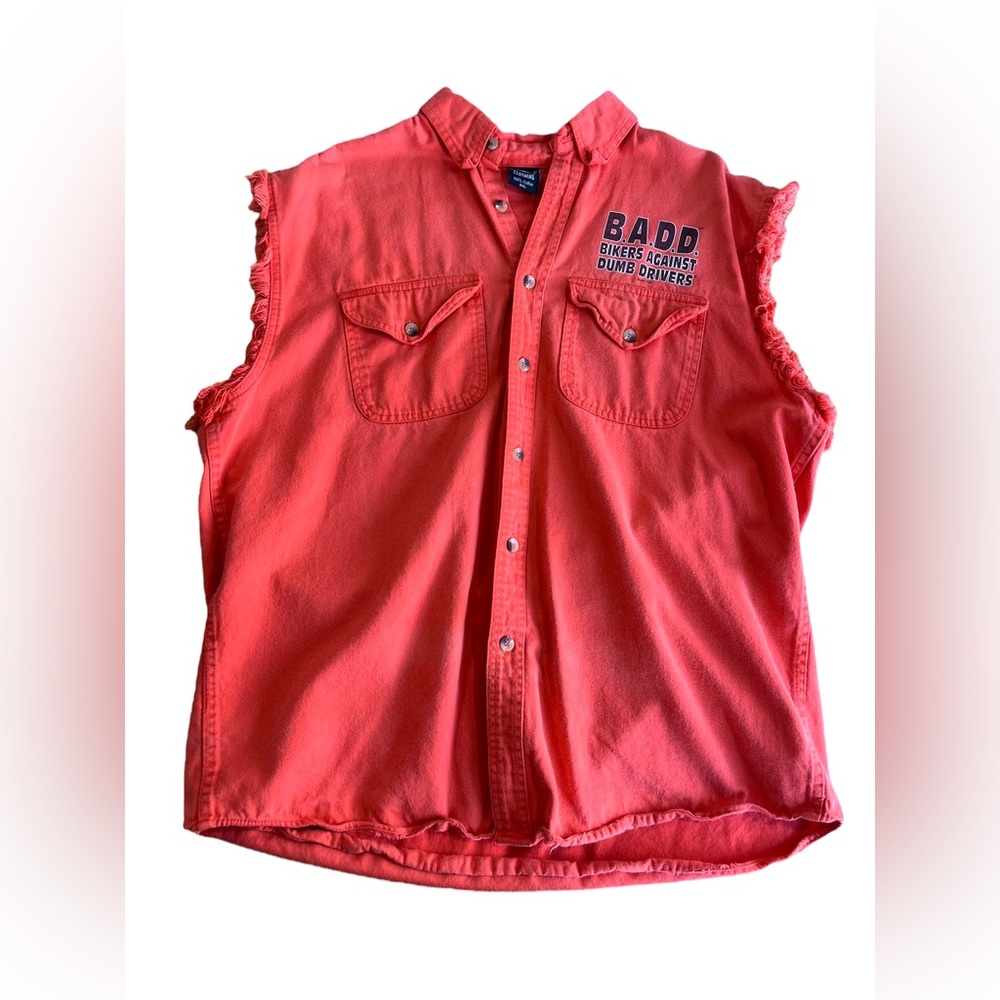 Lightning Clothing Orange Motorcycle Bikers Against Bad Drivers Vest 2XL